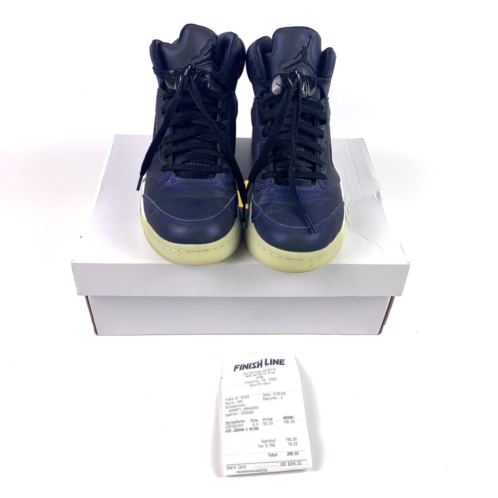 Nike Jordans 5 Retro Oil Gray Reflective Womens Sz 8 w/Box Lace Locks Receipt